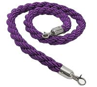 Barriere di corda, Barriera di controllo della folla con corda intrecciata viola for la separazione delle code, sostegno ganci, 3/5/8/12 piedi, barriera canapa(Purple-silver Hooks,3.35m/11ft)