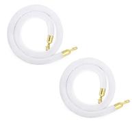 Barriere di Sicurezza in Corda con Ganci Dorati, Elegante Corda Divisoria per Coda, Sale da Concerto, Hotel Ed Eventi VIP (White 2m/6.6ft)