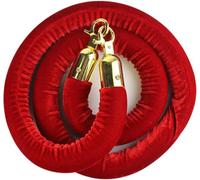 Barriere di Sicurezza in Corda di Velluto Rosso, 0,6 M 0,9 M 1 M 1,2 M 1,5 M 2 M 3 M di Lunghezza con Ganci in Argento Lucido, Cavo di Controllo della Folla per La Hall Anterio, Gold, 9ft/274cm