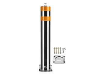 Barriere Parcheggio 30" Dissuasore Di Sicurezza Per Esterni In Acciaio Inossidabile, Paletto Per Barriera Di Parcheggio Rimovibile Con Serratura, Alta Visibilità(2 pack,75x8.9 cm/30x3.5 in)