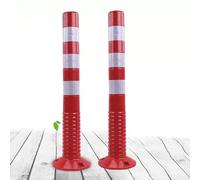 Barriere Parcheggio Carrabili,Barriera In Plastica Riflettente Con Paletto Di Contorno,Con Tasselli A Espansione Per Il Controllo Del Traffico,Proteggete Il Vostro Parcheggio(Red and White,2 Pack)