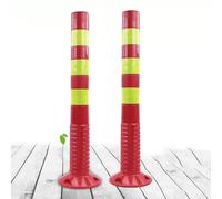 Barriere Parcheggio Carrabili,Barriera In Plastica Riflettente Con Paletto Di Contorno,Con Tasselli A Espansione Per Il Controllo Del Traffico,Proteggete Il Vostro Parcheggio(Red and Yellow,4 Pack)