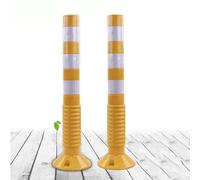 Barriere Parcheggio Carrabili,Barriera In Plastica Riflettente Con Paletto Di Contorno,Con Tasselli A Espansione Per Il Controllo Del Traffico,Proteggete Il Vostro Parcheggio(Yellow and White,2 Pack)
