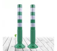 Barriere Parcheggio Carrabili,Barriera In Plastica Riflettente Con Paletto Di Contorno,Con Tasselli A Espansione Per Il Controllo Del Traffico,Proteggete Il Vostro Parcheggio(Green and White,2 Pack)