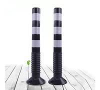 Barriere Parcheggio Carrabili,Barriera In Plastica Riflettente Con Paletto Di Contorno,Con Tasselli A Espansione Per Il Controllo Del Traffico,Proteggete Il Vostro Parcheggio(Black and White,2 Pack)