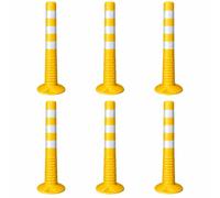 Barriere per Eventi e Feste Mobili, per Vialetto E Parcheggio Esterno | Colonna di Avvertenza Gialla con Pellicola Riflettente, per Corsie Stradali(Yellow-6Pcs)