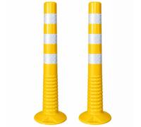 Barriere per Eventi e Feste Mobili, per Vialetto E Parcheggio Esterno | Colonna di Avvertenza Gialla con Pellicola Riflettente, per Corsie Stradali(Yellow-2Pcs)
