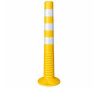 Barriere per Eventi e Feste Mobili, per Vialetto E Parcheggio Esterno | Colonna di Avvertenza Gialla con Pellicola Riflettente, per Corsie Stradali(Yellow-1Pcs)