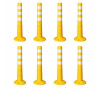 Barriere per Eventi e Feste Mobili, per Vialetto E Parcheggio Esterno | Colonna di Avvertenza Gialla con Pellicola Riflettente, per Corsie Stradali(Yellow-8Pcs)
