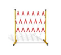 Barriere stradali retrattili, cancelli stradali retrattili in metallo, cancelli di sicurezza pieghevoli temporanei mobili con ruote e chiavistelli for uso esterno(Color2,1.2x4m)