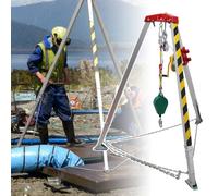 Barriere, Treppiede In Lega Di Alluminio Per Spazi Confinati, Altezza Regolabile, Treppiede Di Salvataggio Per Fognature/Tombini Con Dispositivo Di Sicurezza Autobloccante, Treppiede Di Salvataggio D