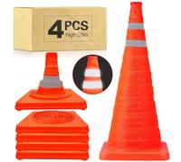 Barrières de stationnement 1, 2, 3, 4, 5, 6, 8 pièces Cône de sécurité routière, cône d'avertissement, cône réfléchissant Pilier de sécurité de voie Garde-Corps pour rues extérieur