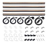 Barrina Lampada T5 Grow, colore giallo, 40 W (4 x 10 W), 59 cm, luce solare a spettro completo, collegabile, barra luminosa a LED, con interruttore, spina e gioco, copertura nera, 4 pezzi