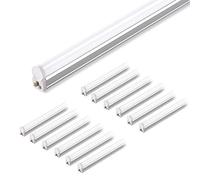 Barrina LED T5 apparecchio singolo integrato, 4FT, 2200lm, 6500K, 20W, luce per negozio di servizio, plafoniera e illuminazione per armadio, elettrico con filo con interruttore ON/OFF incorporato ...