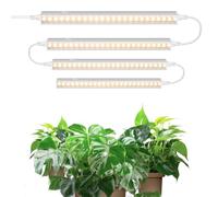 Barrina T5 Lampada per piante da interni, gialla, 29 cm, LED a spettro completo, collegabile, striscia luminosa a LED per coltivare con interruttore, Plug and Play, confezione da 4