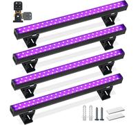 Barrina UV LED tubo luce nera, 10 W 28 cm luce nera USB alimentata, luci UV per Halloween DJ discoteca, luci nere regolabili per la camera da letto, 4 barre