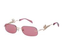 Barrow Unisex Barrow SBA013 ROUND GLASANT 300K Occhiali da sole Metallo Oro Rosa Geometrica Normale