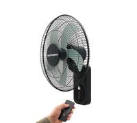 Barrow Ventilatore da Parete Nero 40cm 60W - 8 Velocità con Telecomando e Timer 9h - Oscillazione 120° e Inclinazione 30°