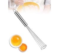 BARRU 1 Pcs Fruste da Cucina in Acciaio Inox,Sbattitore Manuale Con 10 Corde per Frusta Impasto Uova e Schiuma di Latte Robusto e Durevole non Facile da Arrugginire Antiscivolo Molto,10 Pollici
