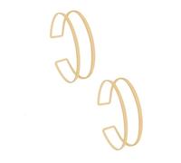 BARRU 2 pezzi Bracciale minimalista- Elegante bracciale,Braccialetti rotondi, gioielli geometrici impilabili per donne e uomini(oro)