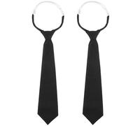 BARRU 2 pezzi Cravatte Nere da Donna, Cravatta Nera con Elastico,Cravatte Strette, Cravatta Lunga Cravatta Uniforme JK, per Ufficio, Nozze, Lavoro, Festa