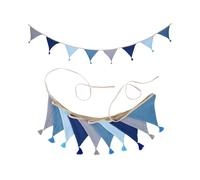 BARRU Bandierine per Cameretta dei Bambini, in tessuto di mussola di Cotone, Ghirlanda per la Cameretta dei Bambini, Decorazione da parete, Decorazione per la Cameretta dei Bambini, Azzurro cielo