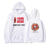 Barry Can't Swim Loner Felpe con Cappuccio, Felpe con Cappuccio A Maniche Lunghe Stampate Sportive per Donne E Uomini,Bianca,XL