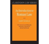 Barry Nicholas Ernest Metzger An Introduction to Roman Law (Tascabile)