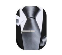 'Barry.Wang Mens Ties Set Solid Color Silk 3.3'' Tie Pocket Square Cufflinks Clip Set Business Wedding Party Necktie for Men'
