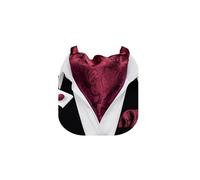 Barry.Wang Set di cravatta da uomo Paisley Ascot con fazzoletto e gemelli in seta jacquard motivo floreale, rosso vivo, Taglia unica