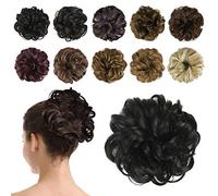 BARSDAR Capelli Chignon Finti Extension Elastico Posticcio per Capelli Chignon Mossi Ricci Disordinato Sintetici Extension per Chignon Coda di Cavallo per Donna Ragazze