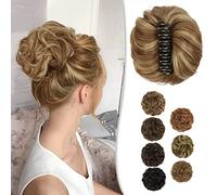 BARSDAR Parrucchino per Chignon Disordinato con Clip ad Artiglio, Clip in Ricci Capelli Estensioni per Chignon Sintetica Ondulato Capelli Coda di Cavallo Updo Capelli Chignon per Donne