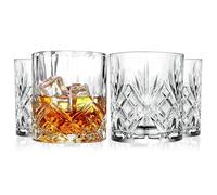Barski Bicchieri da whisky - Doppio Old Fashioned Rocks Glass - Set di 4 bicchieri Lowball - Bicchieri in cristallo DOF - per Scotch - Bourbon - Acqua - Bevande - Bicchieri - 297,7 g, realizzati in