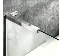 BarStabilizzatrice per Box Doccia Asta di Supporto in Vetro a Forma di L | Asta di Supporto per Pannello in Vetro in Acciaio Inox, Asta Fissa per Parete Doccia Senza Telaio