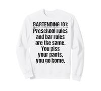 Bartender Bartending 101 Regole Bar Prescolare Nero Felpa