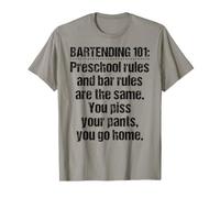 Bartender Bartending 101 Regole Bar Prescolare Nero Maglietta