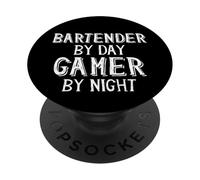 Bartender By Day Gamer By Night PopSockets PopGrip Adesivo