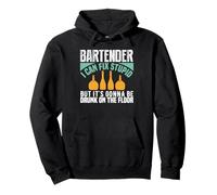 Bartender I Can Fix Stupid Funny Bartending Alcoholic Drink Felpa con Cappuccio