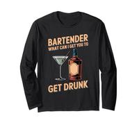 Bartender What Can I Get You To Get Drunk Mixologo - Maglia a Manica