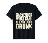 Bartender What Can I Get You To Get Drunk Mixologo |- Maglietta