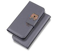 Bartern Cover per iPhone 7/8/SE 2020/SE 2022,Cartone Animato Orsa Flip Wallet Case in Pelle con Slot per Schede Magnetica a Scatto e Funzione Di Appoggio,Custodia per iPhone SE 2./3.,Grigio