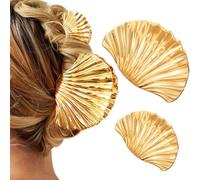 BARTOSI Fermagli per capelli a forma di conchiglia dorata, accessori per capelli per donne e ragazze (confezione da 2) (oro, taglia unica)