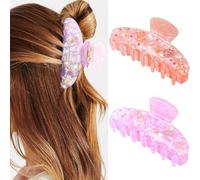 BARTOSI Fermagli per capelli in acrilico, misura media, antiscivolo, a banana, accessori per capelli per donne e ragazze (confezione da 2)