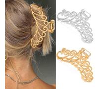 BARTOSI Fermagli per capelli in metallo, color oro, grandi, antiscivolo, accessori per capelli alla moda, per donne e ragazze (confezione da 2)