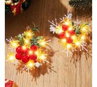 BARTOSI Fermagli per capelli natalizi con luci a LED, a forma di fiocco di neve, accessori per capelli da donna (confezione da 2)