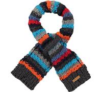 Barts Sciarpa Skeely Sciarpa Grigio Righe a Maglie Grosse Logopatch