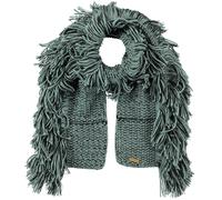 Barts Sciarpa Tempo Sciarpa Grigio Melange a Maglie Grosse Frange Logopatch