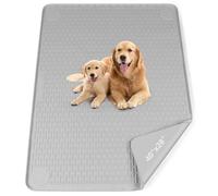 Bartuke Tappetino per pipì per cani, 101,6 x 71,1 cm, extra large, riutilizzabile, in silicone, per proteggere il pavimento, lavabile, antiscivolo, per addestramento al vasino (grigio chiaro)