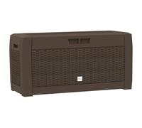 BARULUOAKLIFE Baule da Giardino in Polipropilene Marrone 119x48x60 cm, Capiente 310 Litri per Cuscini e Attrezzi, Coperchio con Serratura, Ideale per Patio e Terrazza, Soluzione