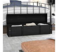 BARULUOAKLIFE Baule Portaoggetti in Legno Massello Stile Vintage con Cinturini in Pelle Artificiale e Dettagli Metallo, Cassapanca Decorativa per Vestiti Libri Riviste, 120